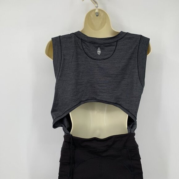 FP Free People Movement Off to Races jumpsuit athletic black gray cut-out new XS - Picture 5 of 6